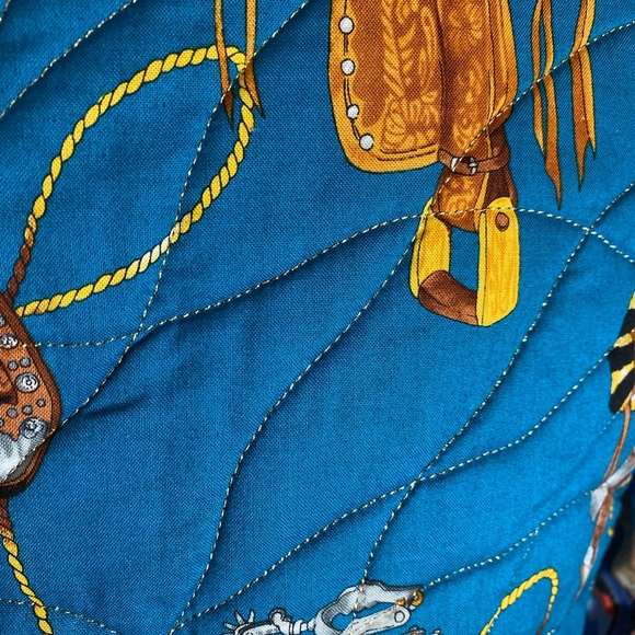 Horse saddle teal quilted vest - Picture 5 of 5